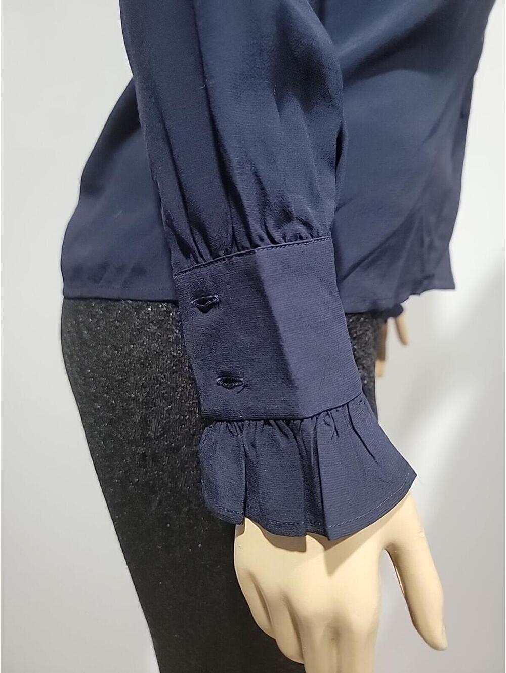 Zadig & Voltaire Thely Soft Women's Top XS Navy Long Sleeve Blouse NWT $298 #C - Picture 6 of 9